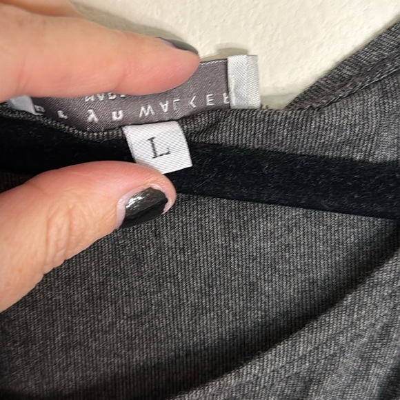 Bryn Walker Gray Tie Up Blouse Size Large - Picture 3 of 6